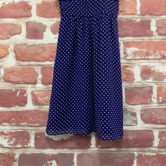 Gap Dress Women's Size 0 Blue White Polka Dot Sleeveless Casual Zip Up - Picture 4 of 8